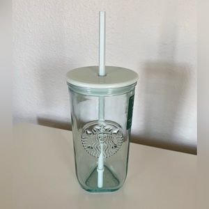 NEW Starbucks Recycled Glass Cold Cup Tumbler Triangle Bottom